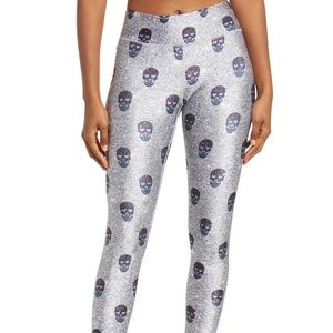 NWT $95 TEREZ 3" Tall Band In Glitter Skull Leggings Size M